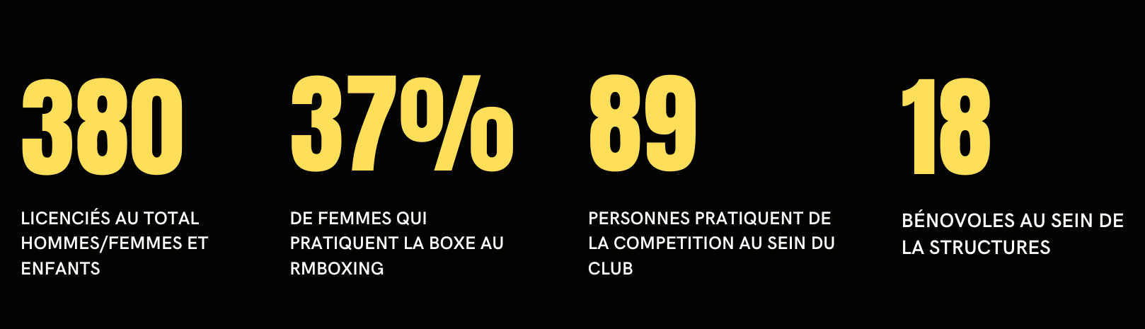 nombres d'adhérents au Rm boxing