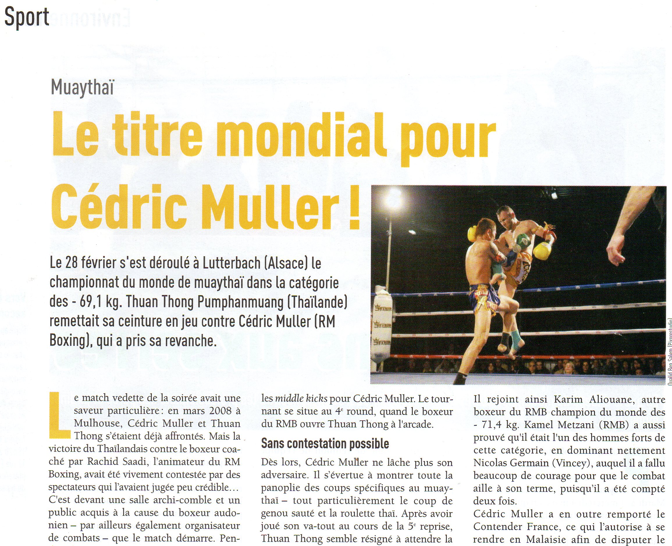 titre mondial cedric muller rmboxing