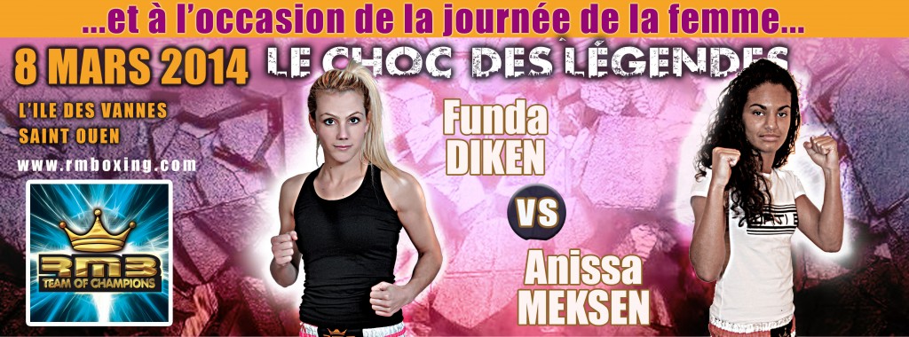 FUNDA DIKEN (RMBOXING) vs ANISSA MEKSEN au gala choc des legendes organisé par le RMBOXING