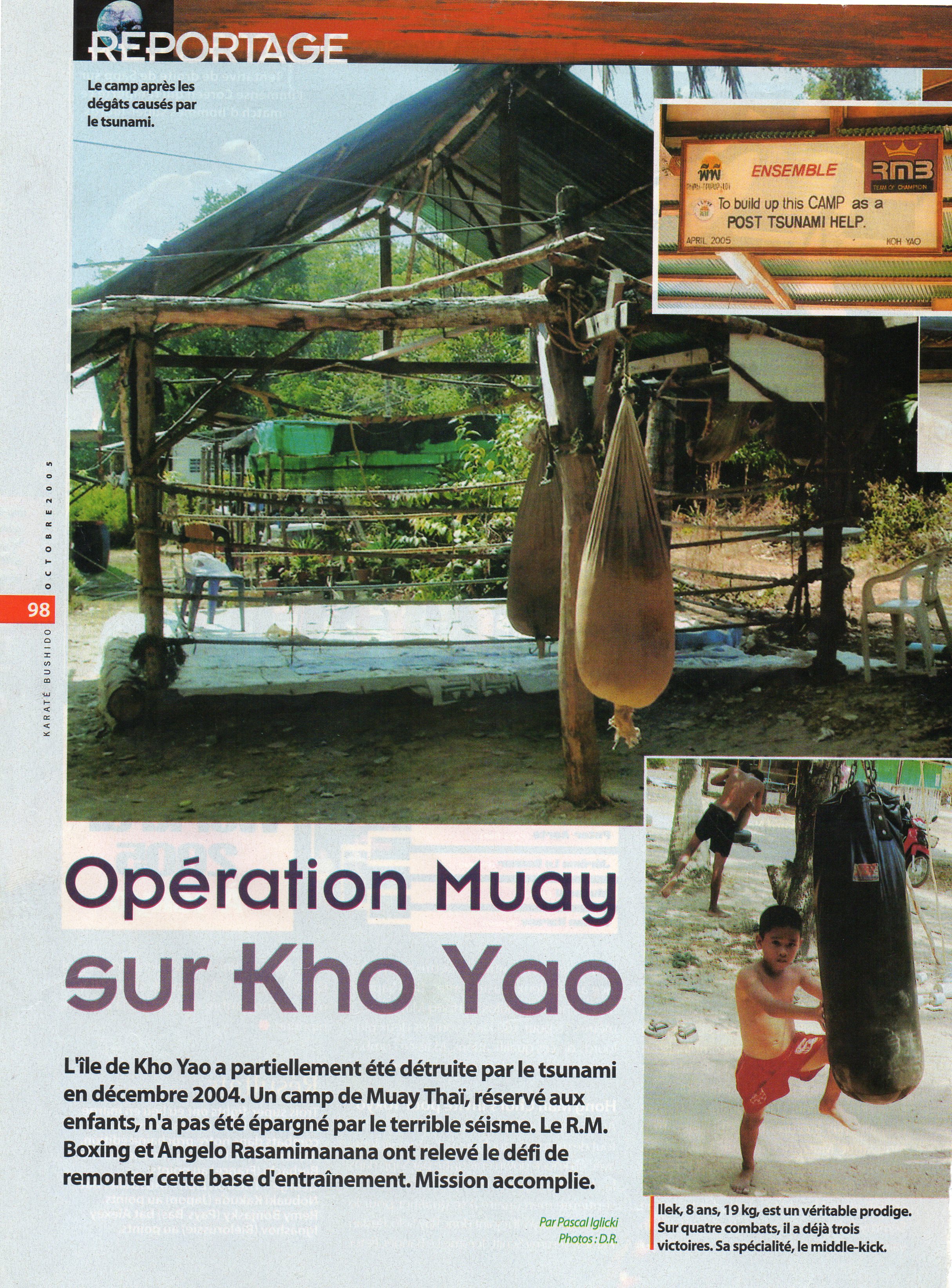 reconstruction par le rmboxing du camp kho yao suite au tsunami