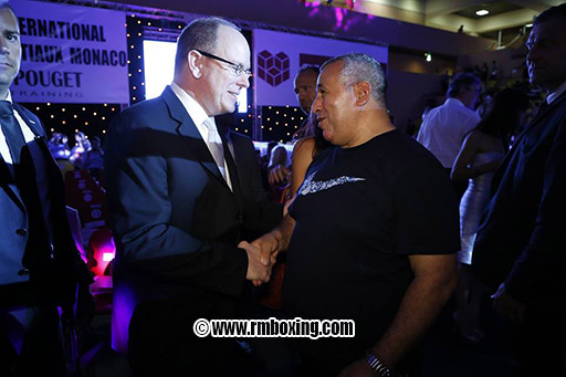 Prince Albert II de Monaco et Rachid Saadi RMBOXING au Monte Carlo FIGHTNG MASTERS
