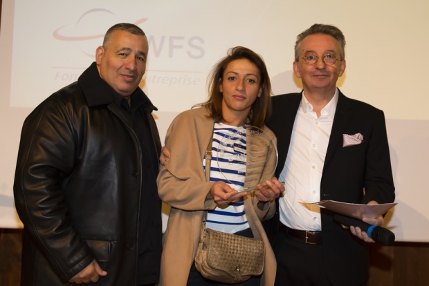 Rachid Saadi, Lailla Akounad et Olivier Olivier Bijaoui, President Directeur Général du Groupe WFS et Président Fondation de la Fondation d’Entreprise WFS