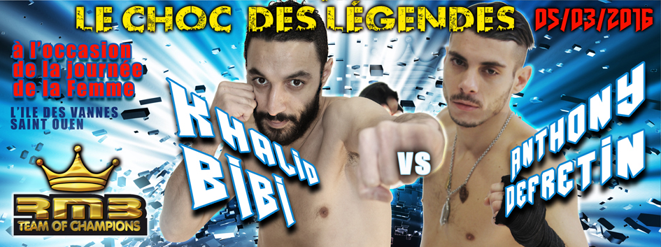 Khalid Bibi VS Anthony Defretin au choc des légendes 2016 organisé par le rmboxing