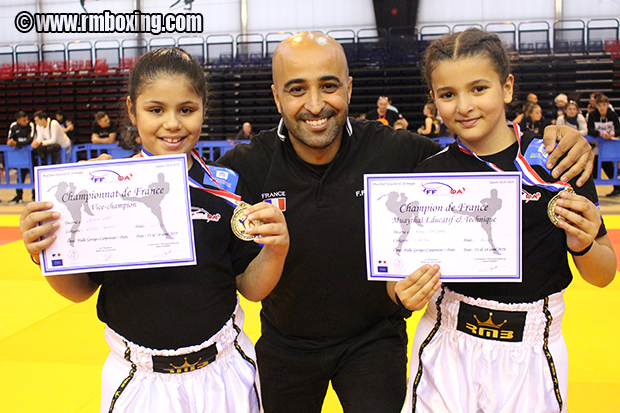  Manel Oudjamaa, Layana Garrot, Rayan Nacer, Elias Sbisa, Champion de france ffkmda RMBOXING 93 Saint-Ouen