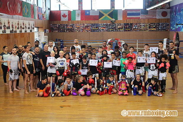 Manel Oudjamaa, Layana Garrot, Rayan Nacer, Elias Sbisa, Champion de france ffkmda RMBOXING 93 Saint-Ouen